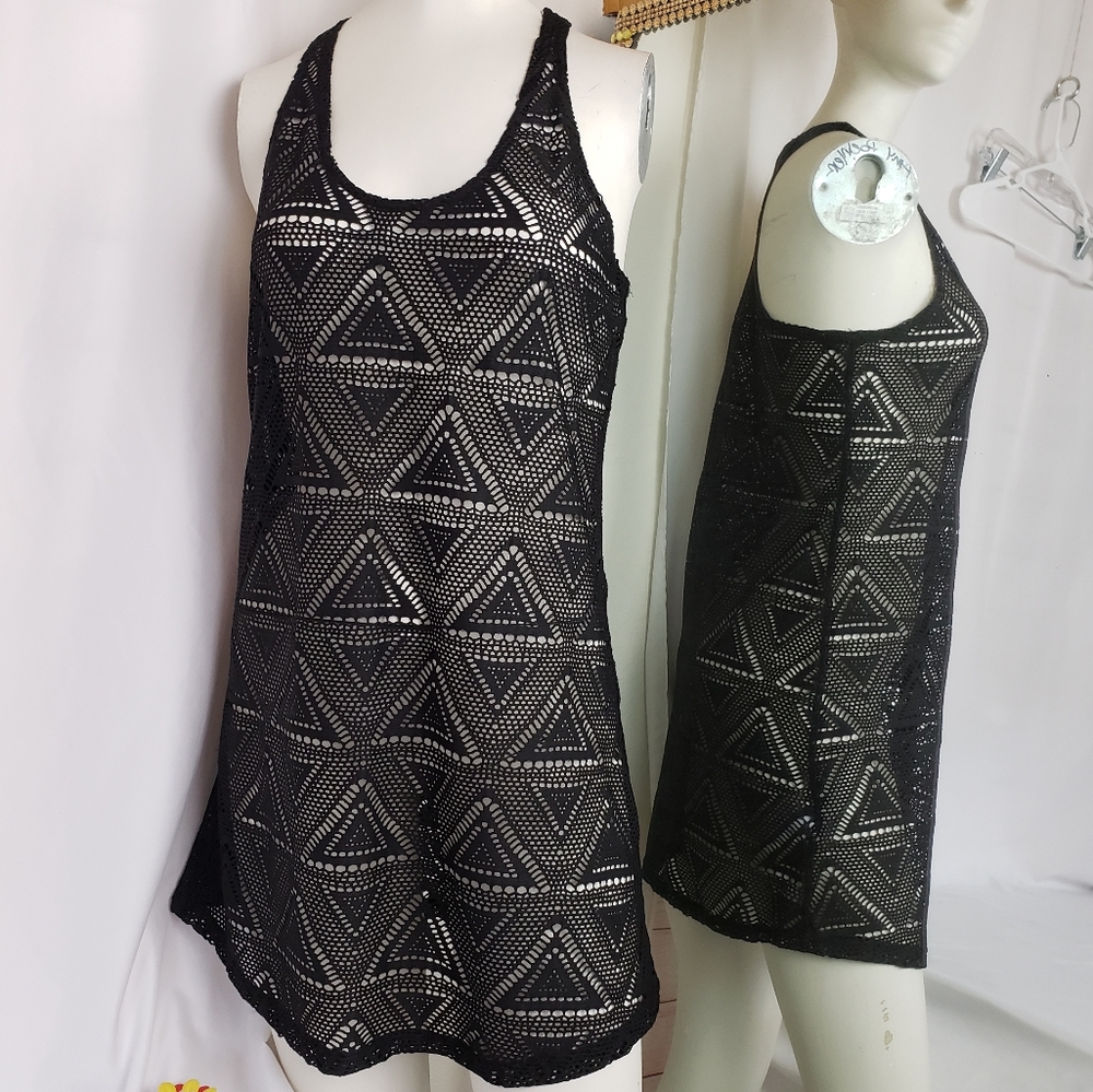 Racer Back Lace Swim Cover Up Dress